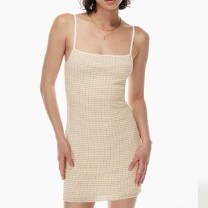 Wilfred Cream Checkered Mini Dress